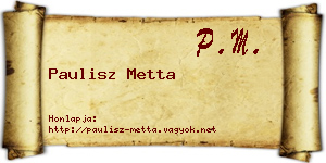 Paulisz Metta névjegykártya